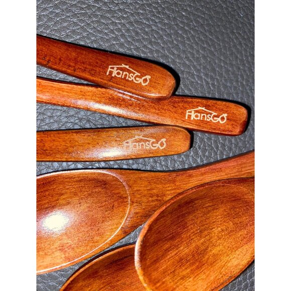 12PCS 5 inches Mini Wooden Salt Spoons Tasting Spoon Wooden Soup Spoon - Picture 7 of 15